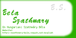 bela szathmary business card